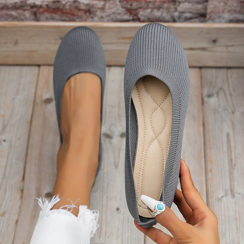 Komfortable, pustende slip-on sko for kvinner med støtte for buen og non-slip