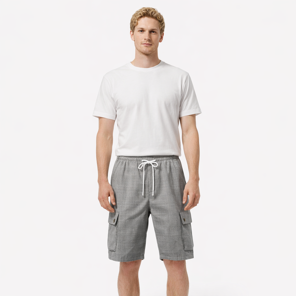 Linshorts til Herre – Pustende Sommerfavoritt med Elastisk Midje