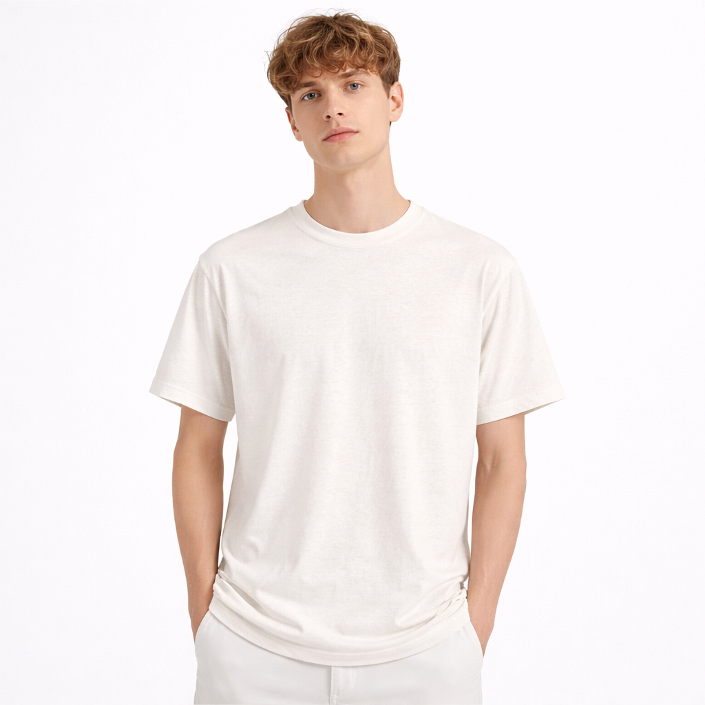 Lyocell T-skjorte til Herre – Minimalistisk Cityboy Stil & Myk Komfort – Rosa