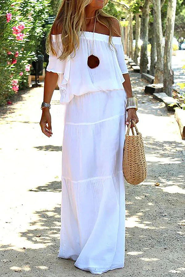 Off-shoulder-maxikjole