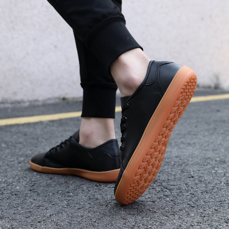Herres bred barfot canvas joggesko - ergonomiske sko
