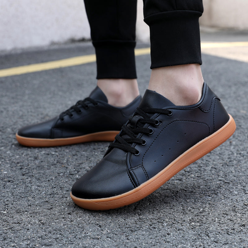 Herres bred barfot canvas joggesko - ergonomiske sko