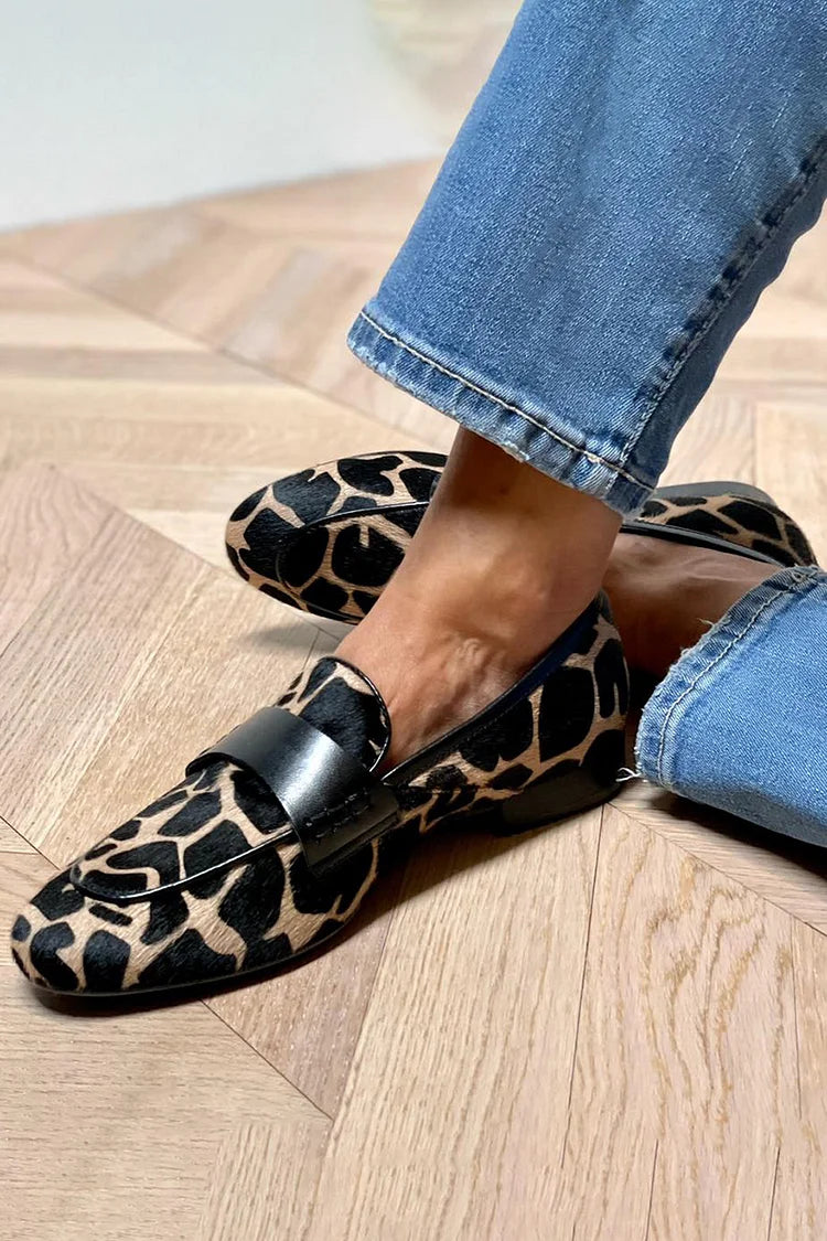 Klaerigo | Loafers med dyremønster – Svart