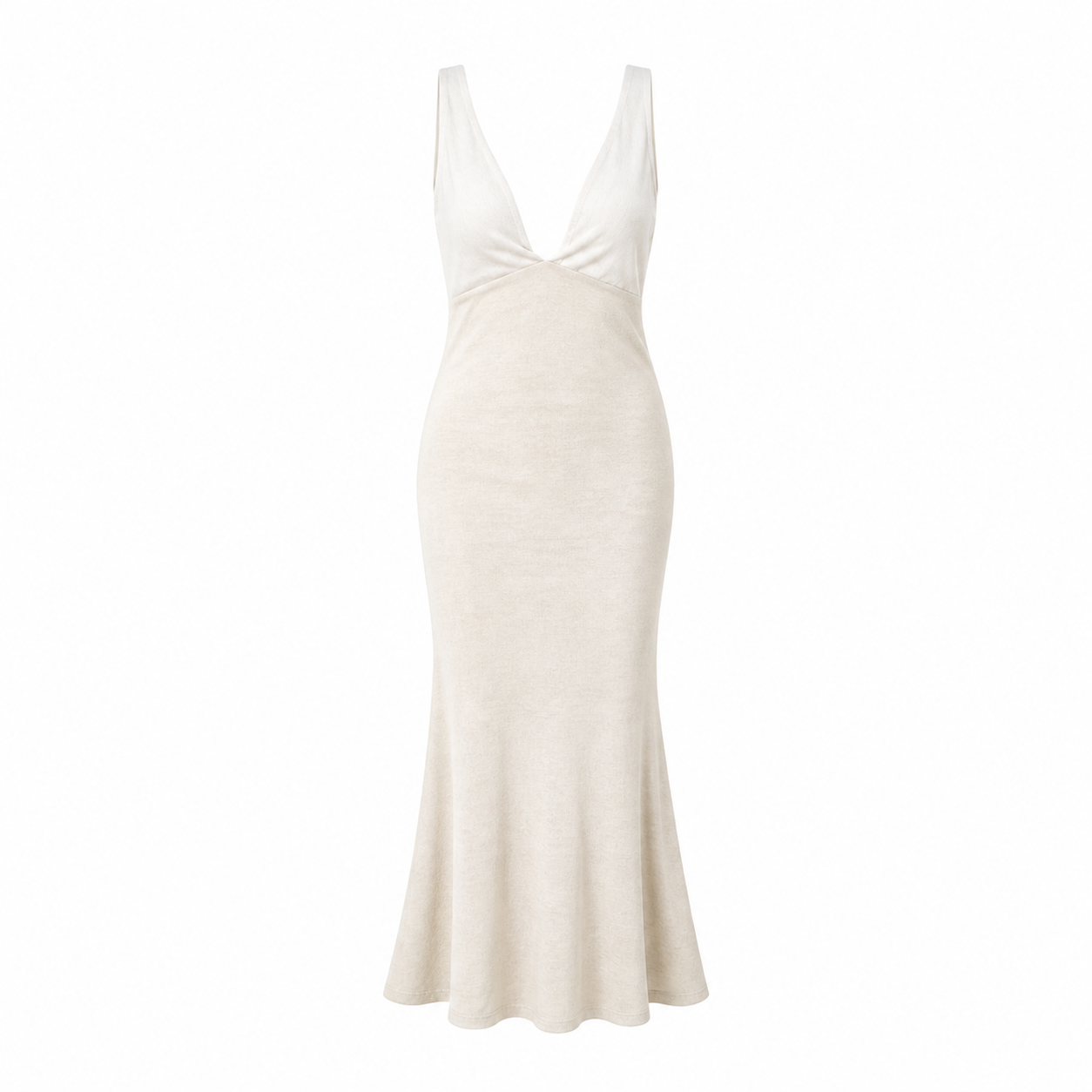 V-hals Cami Maxikjole til Dame – Innsvingt Midje & Lace-Up Rygg