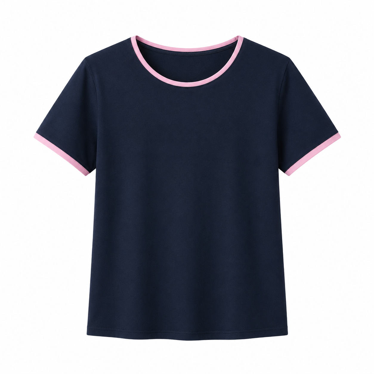 Minimalistisk T-skjorte til Dame – Sommertopp med Contrast Trim