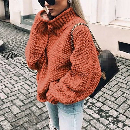 Strikkede vintergensere for kvinner Pullover