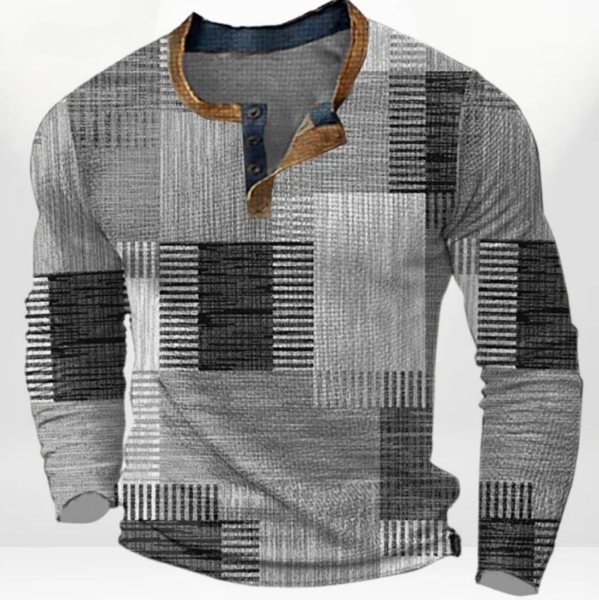 Patchwork Denim Vintage T-skjorte for menn