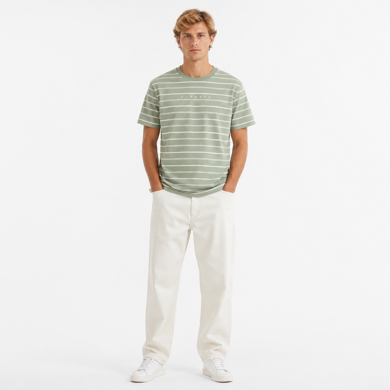 Oversized Stripet T-skjorte til Herre – Sorona® Sommer T-skjorte med Cool Feeling