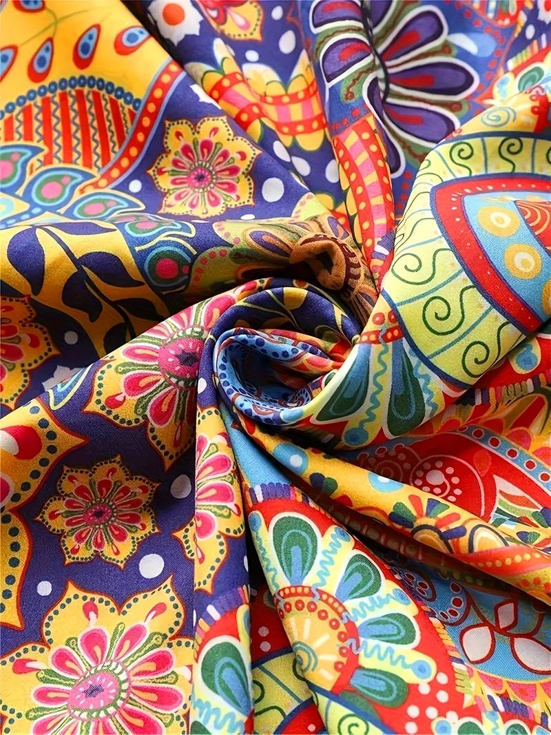 Sexy paisleykjole med rund utringning