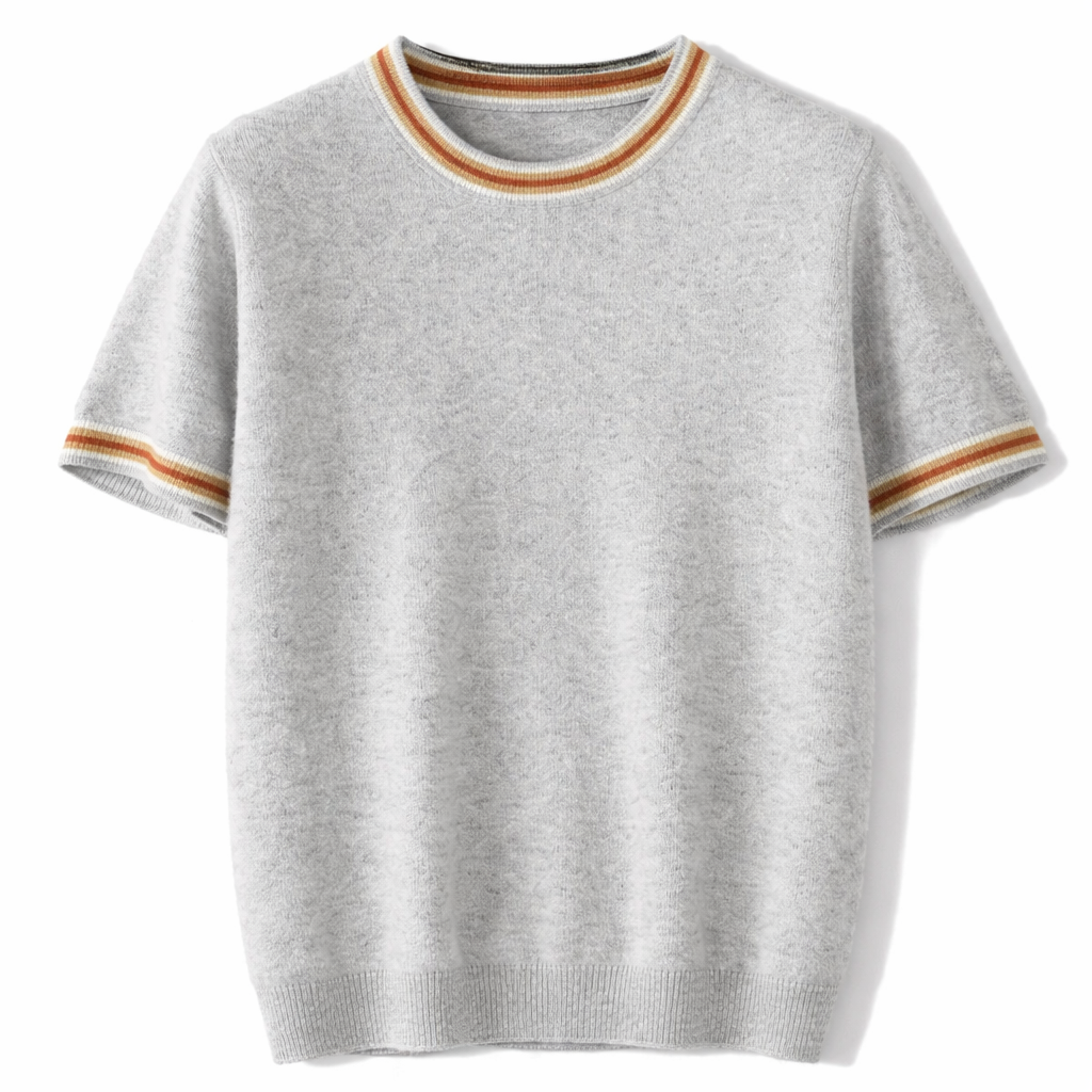 Strikket Ull T-skjorte til Herre – 100% Ull, Business Casual & Løs Passform