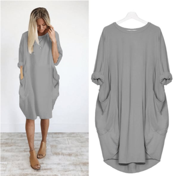 Roelien | Comfy Casual løs kjole med lommer