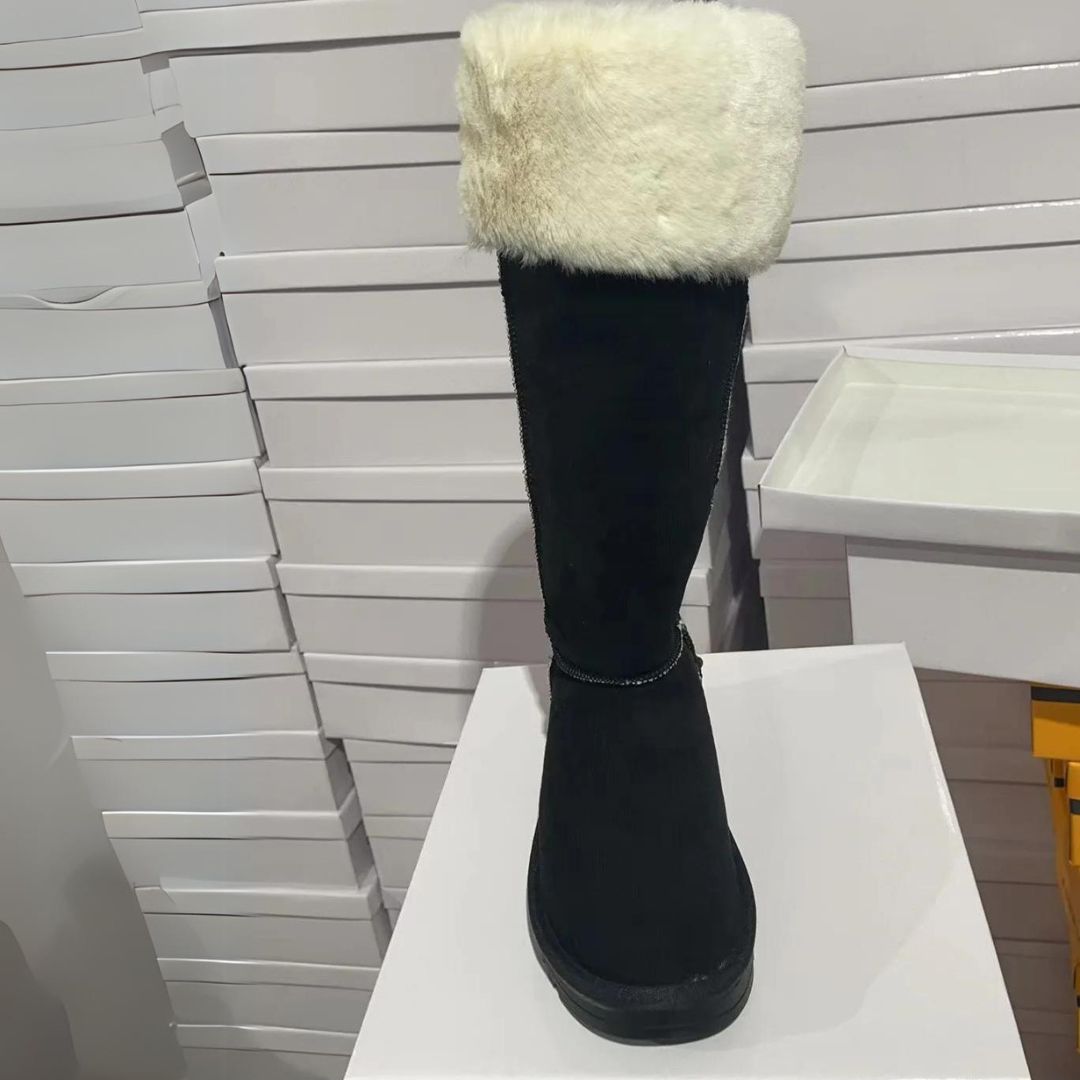 Elegante vinterstøvler i semsket skinn med plysjfôr