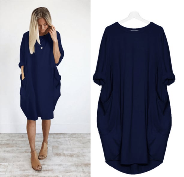 Roelien | Comfy Casual løs kjole med lommer
