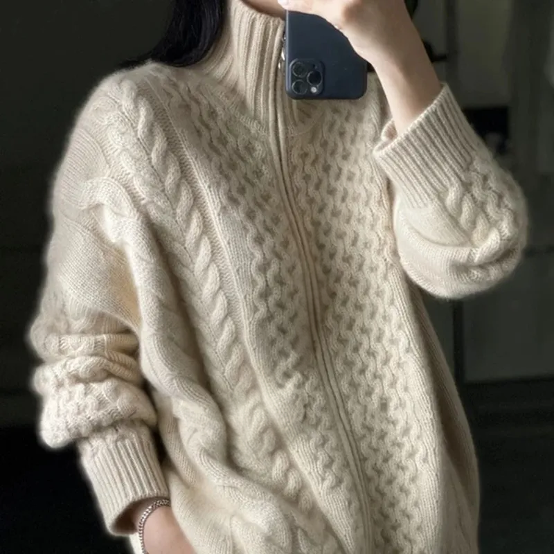 Strikket turtleneck-genser i kashmir Couture