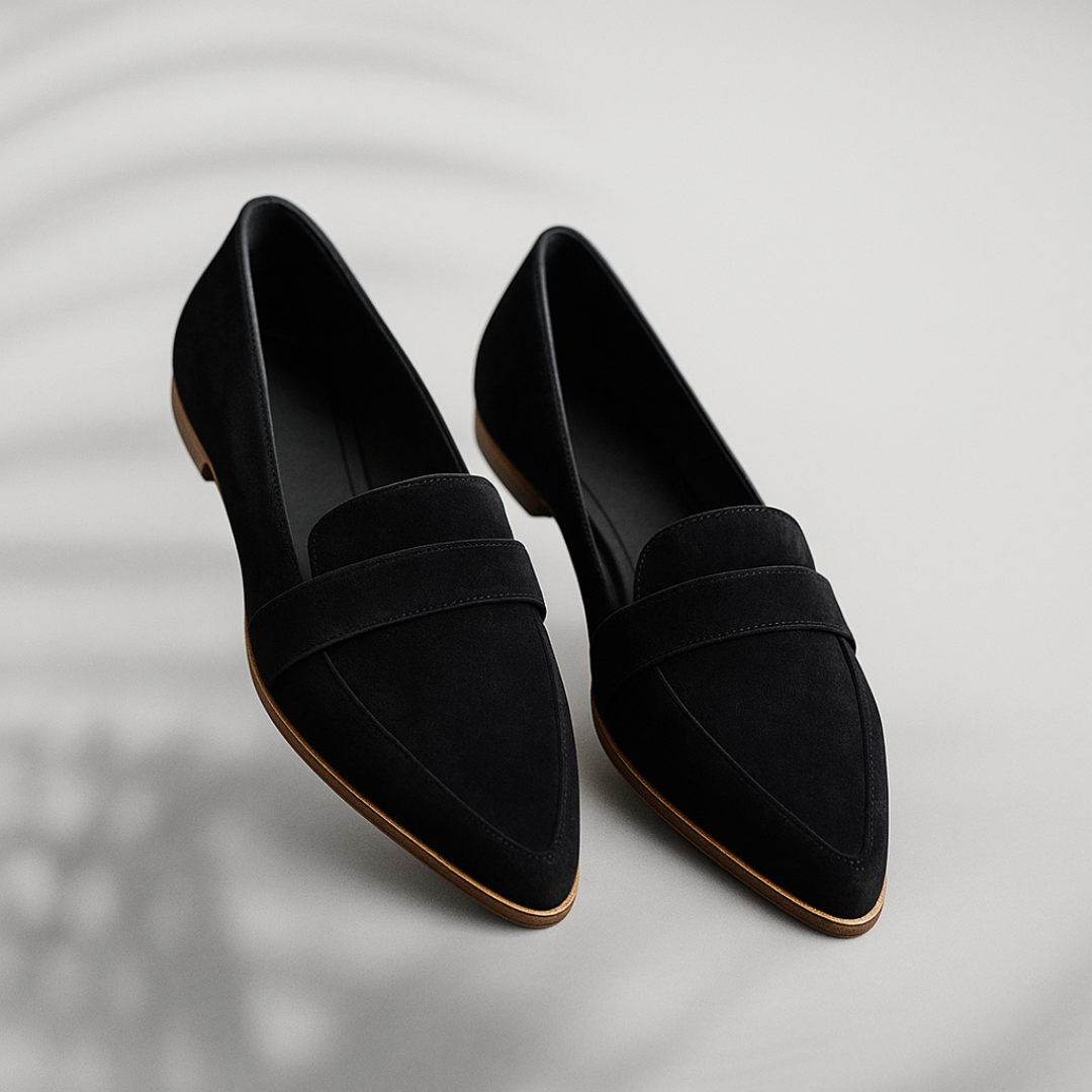 Ariane | Slanke loafers med spiss tå – Svart