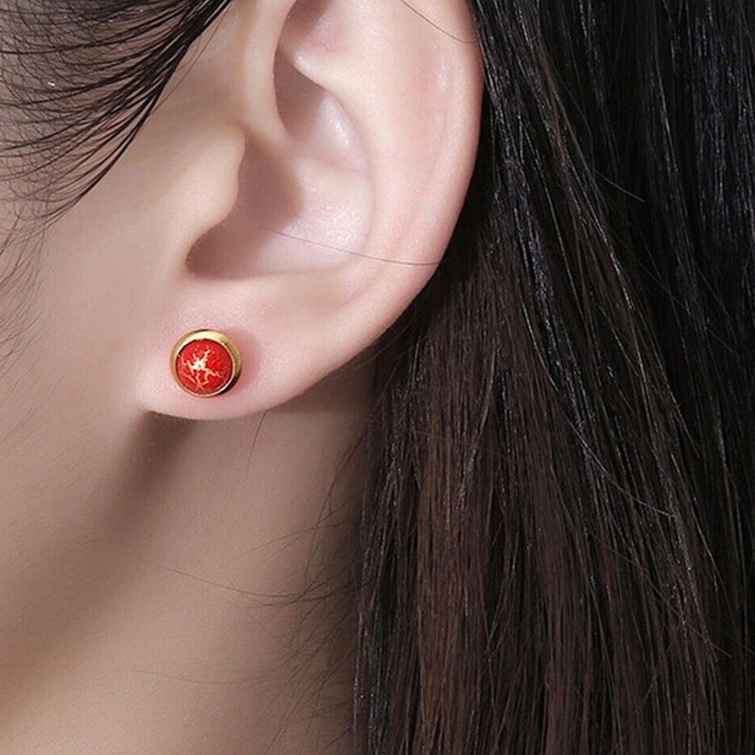 Elegante runde cabochon-øreringer