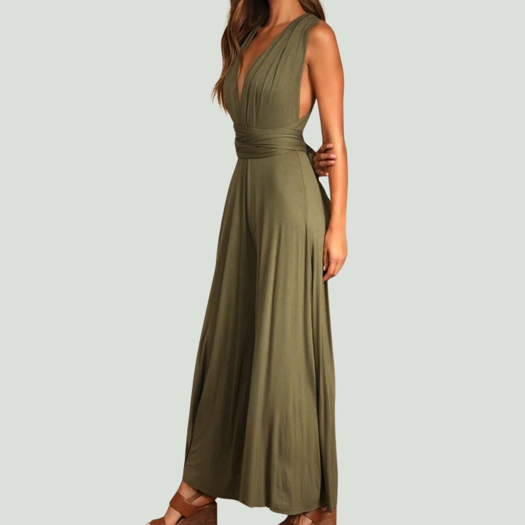Elegant jumpsuit med korsrygg