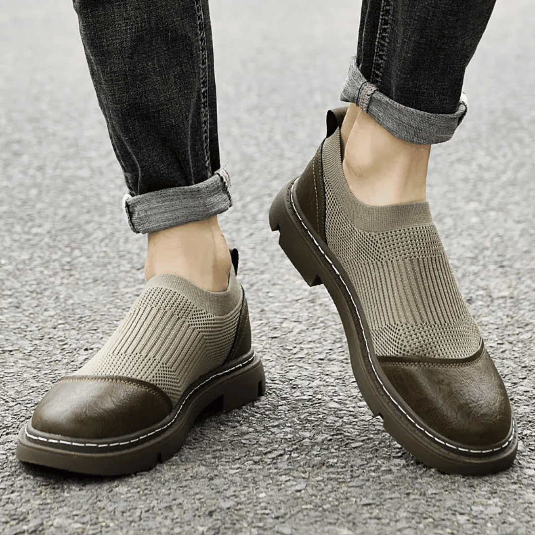 Komfortable slip-on-loafers med netting