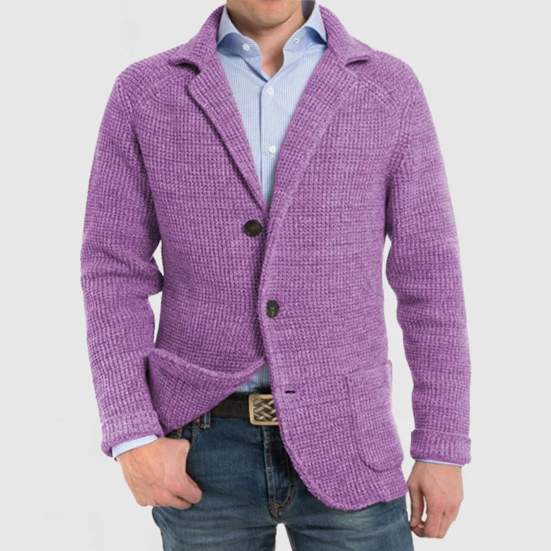 Elegant jakke med lang erme og lomme med revers for menn
