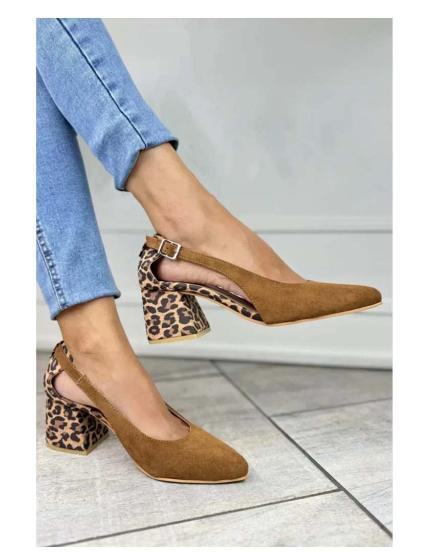 Klaerigo | Leopardslingbacks – Lysebrun