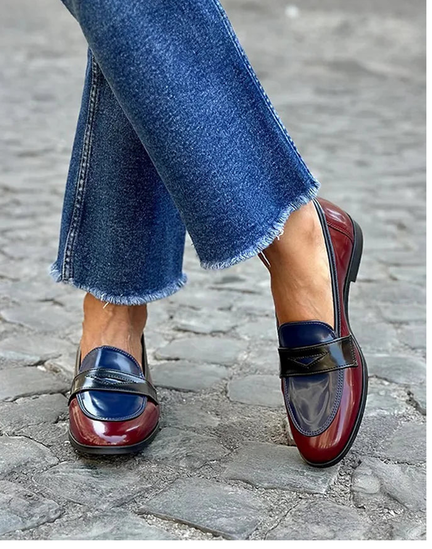 Klaerigo | Trefargede loafers – Bordeaux