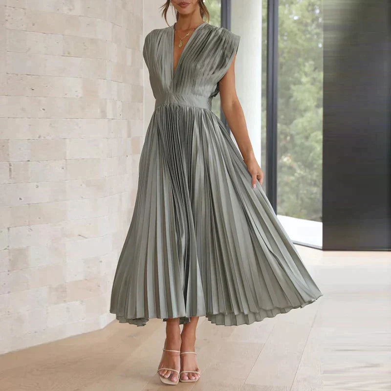 Elegant plissert maxi