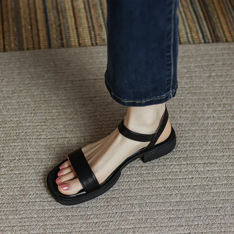 Sandaler med lav hæl