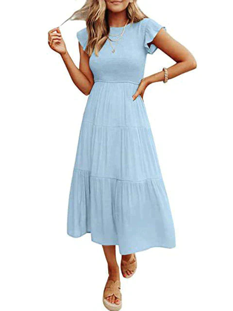 Elegant vintage sommer maxikjole for kvinner