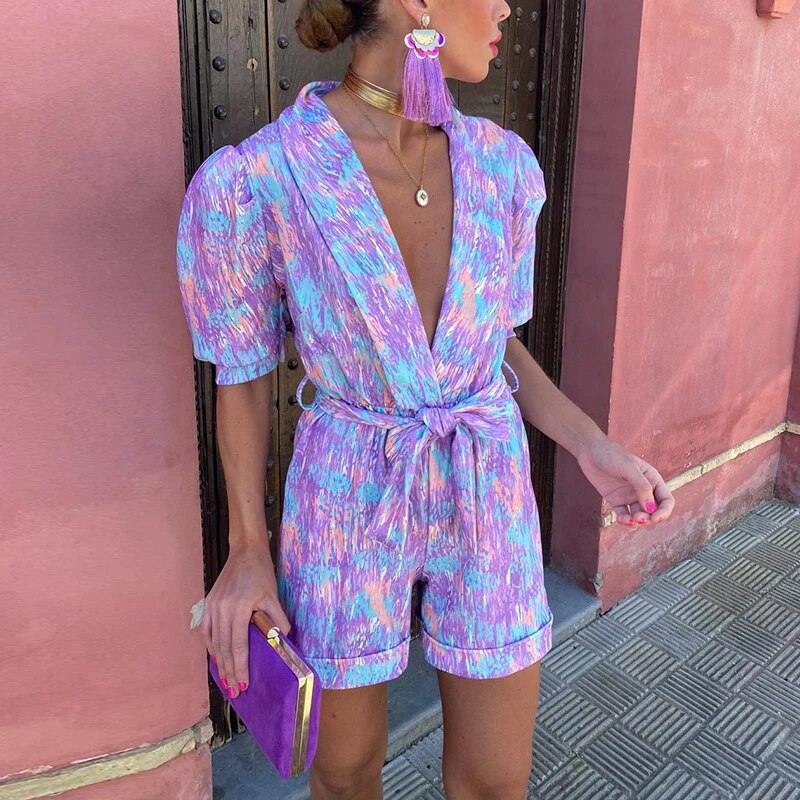 Puff erme rett ett-delt romper