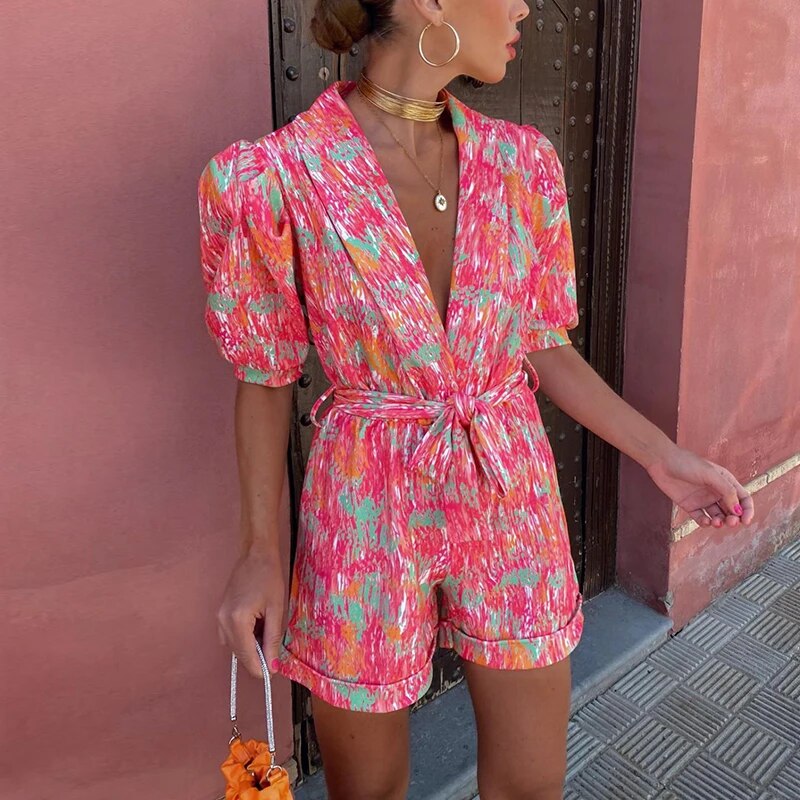 Puff erme rett ett-delt romper