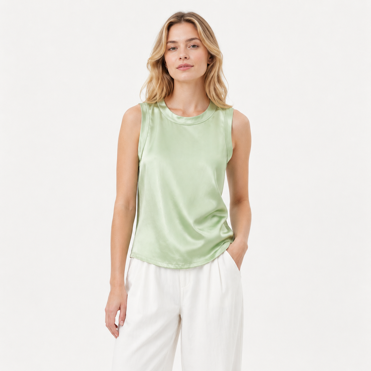 Silke Singlet til Dame – 100% Ren Silke & Elegant Satinfinish