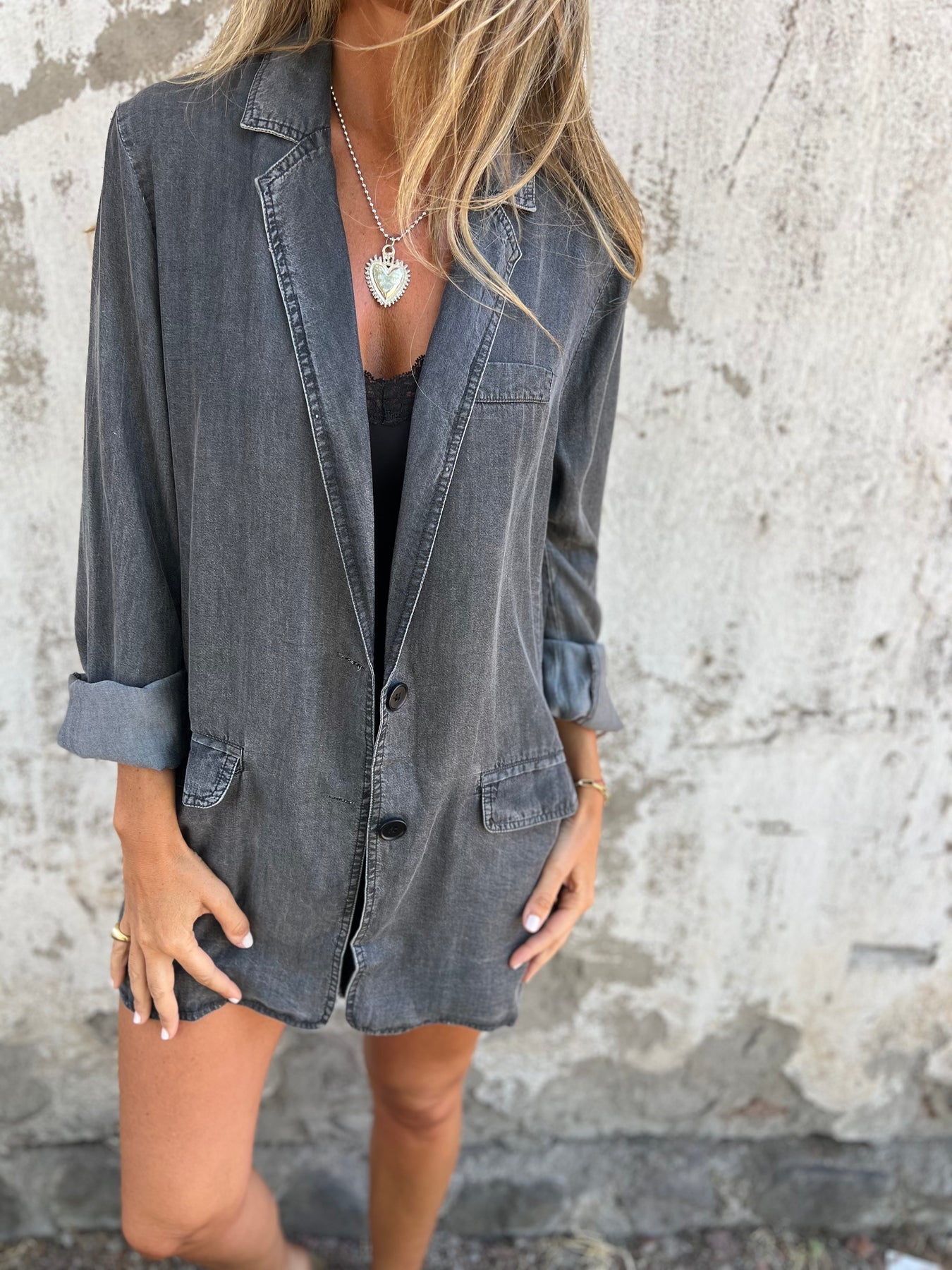 Elegant casual jakke i denim