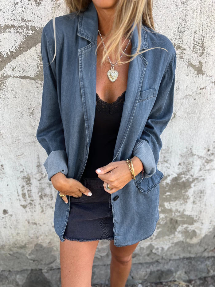 Elegant casual jakke i denim