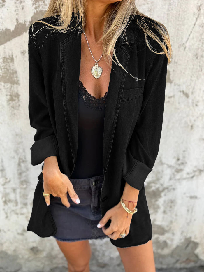 Elegant casual jakke i denim