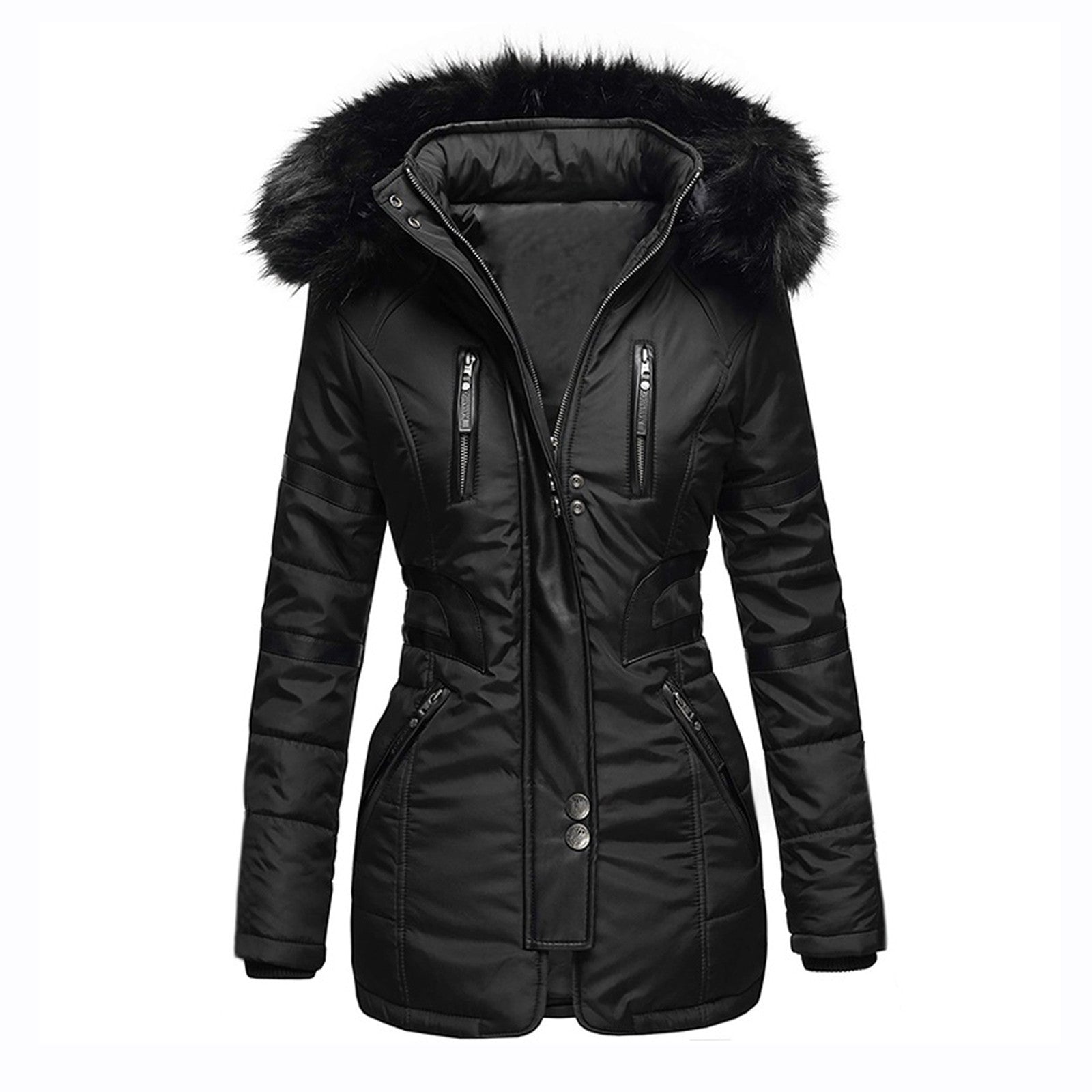 Elegant jakke med hette