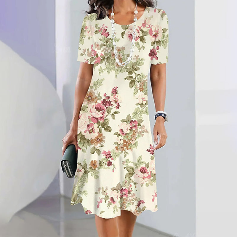 Elegant blomstret kjole