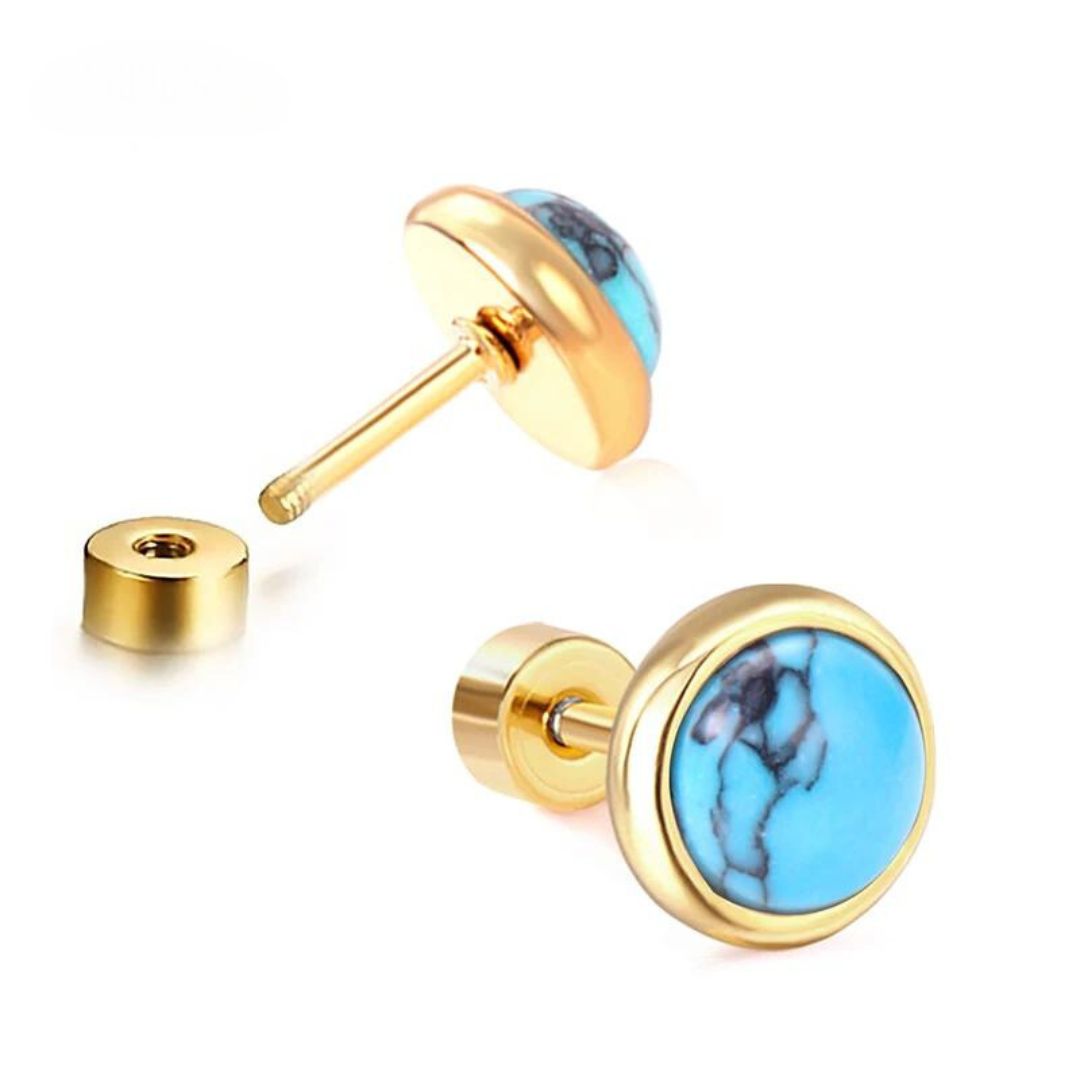 Elegante runde cabochon-øreringer