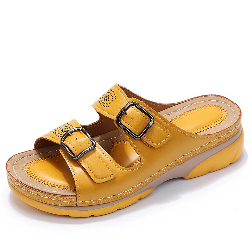 Komfortable sandaler med kilehæl