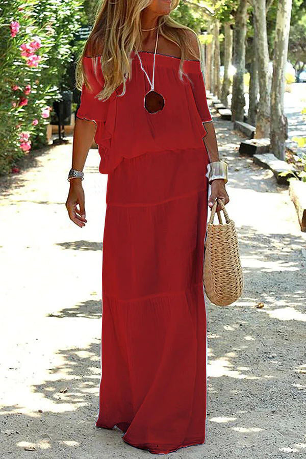 Off-shoulder-maxikjole