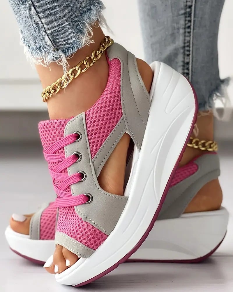 Marlou | Comfy Cropped sandaler med blonder