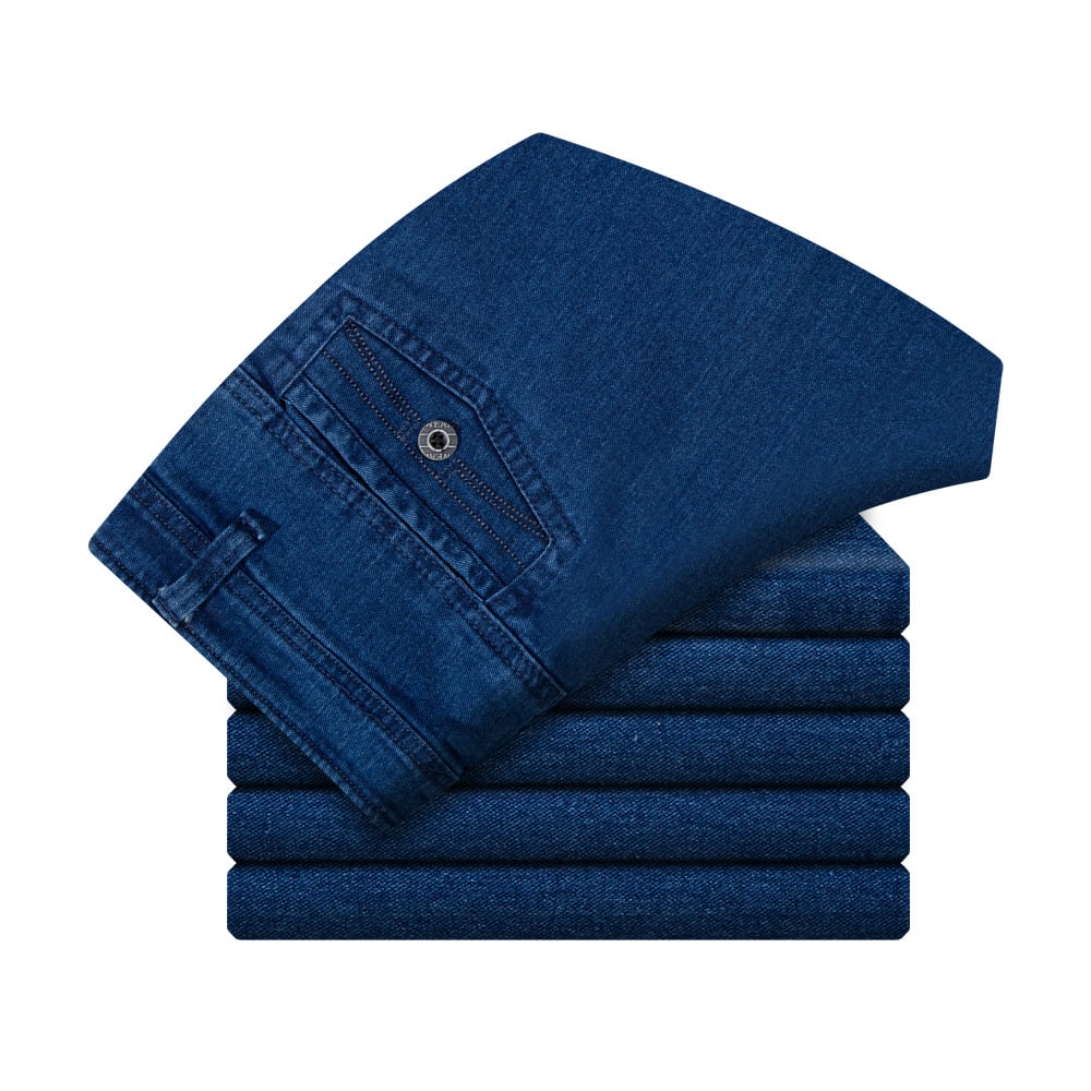 Herre jeans med høyt liv og rett snitt