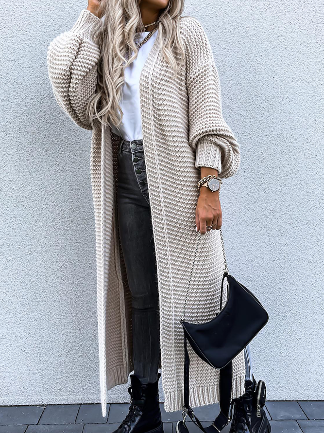 Strikket lang cardigan