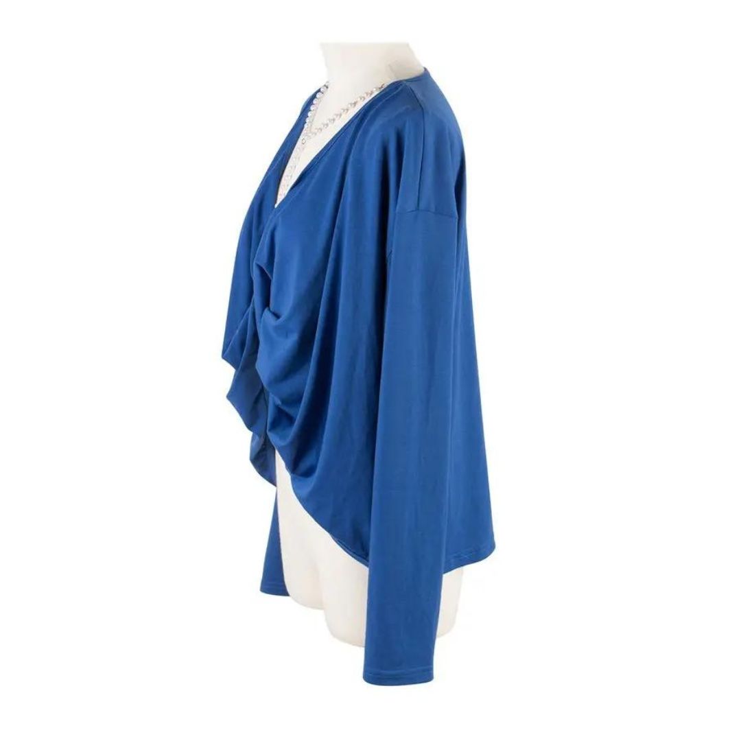 Elegant crossover-bluse med lange ermer