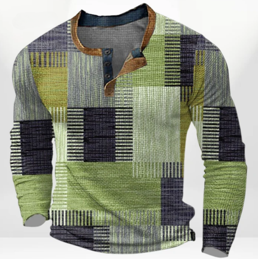 Patchwork Denim Vintage T-skjorte for menn