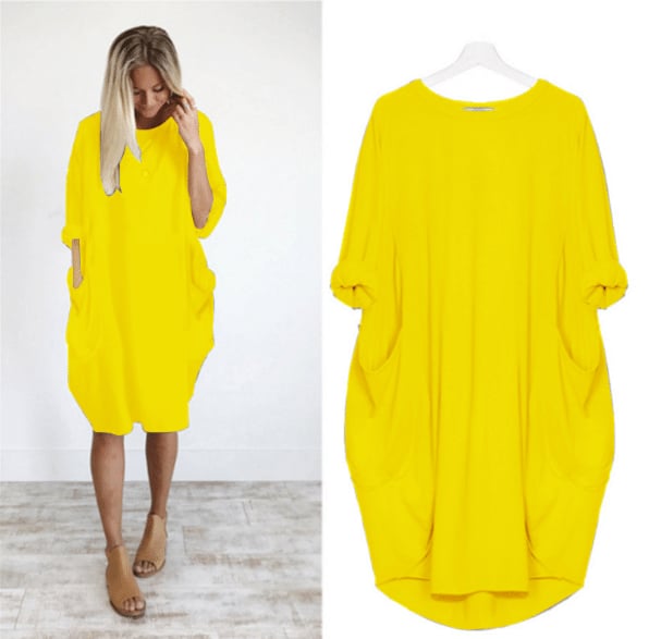 Roelien | Comfy Casual løs kjole med lommer