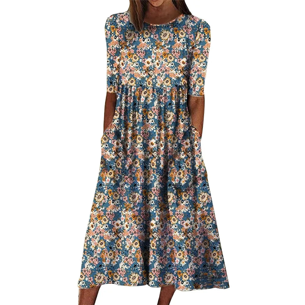 Astrid™ | Vakker blomstret kjole