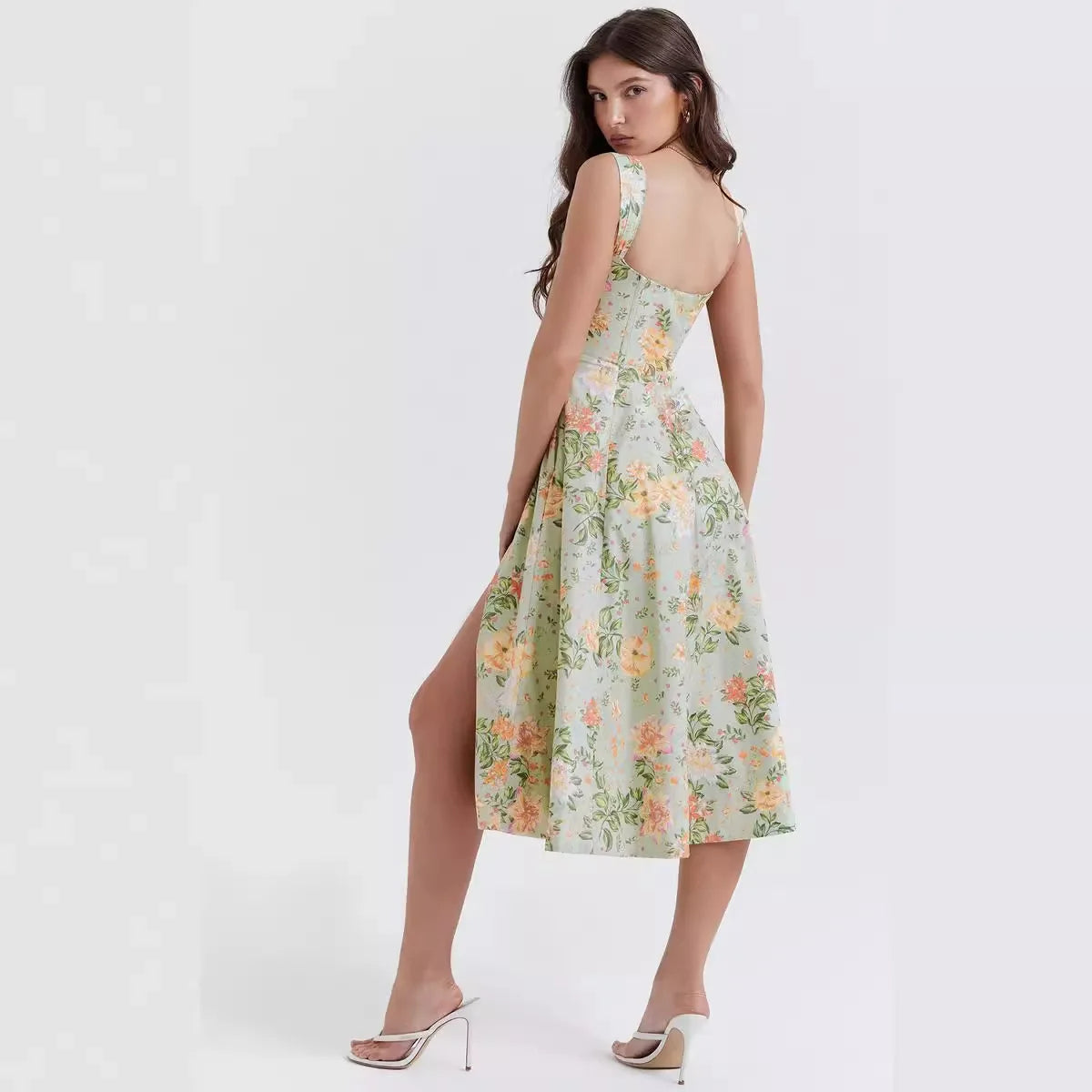 Dahlia Floral Party Midi Kjole