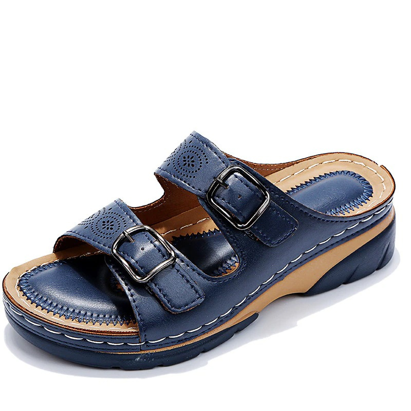 Komfortable sandaler med kilehæl