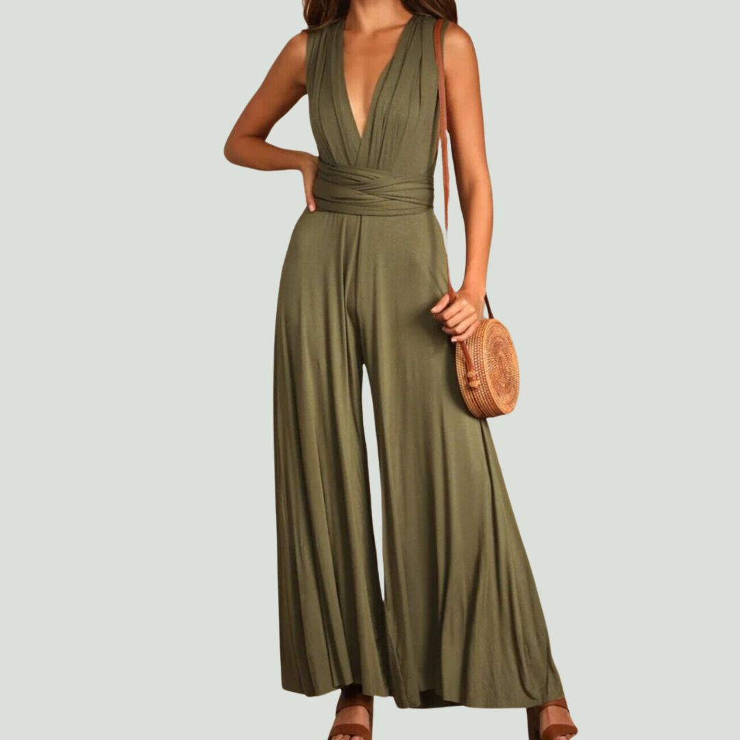 Elegant jumpsuit med korsrygg