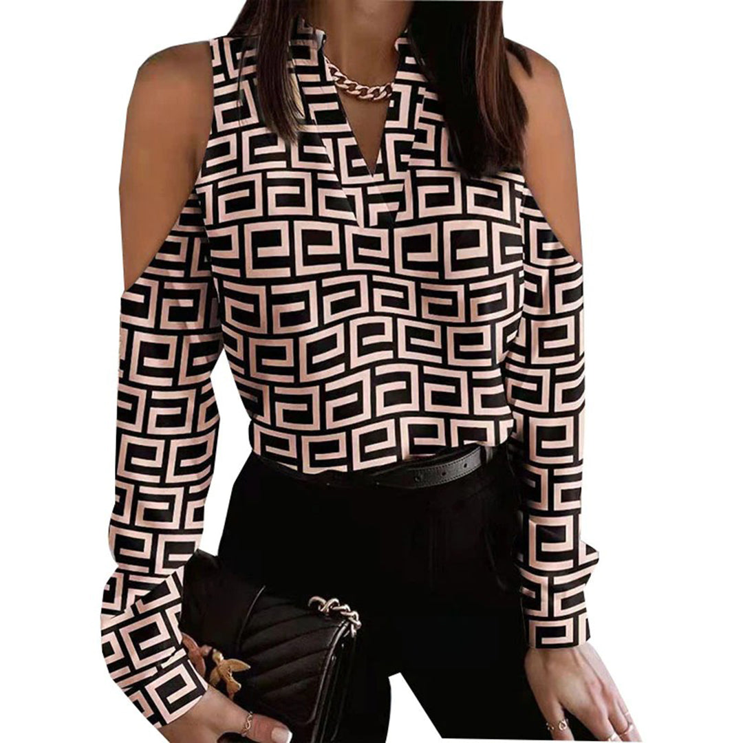 Elegant bluse med V-hals